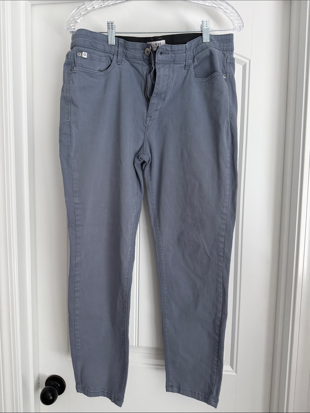 Slim Straight Slate-Gray Pants